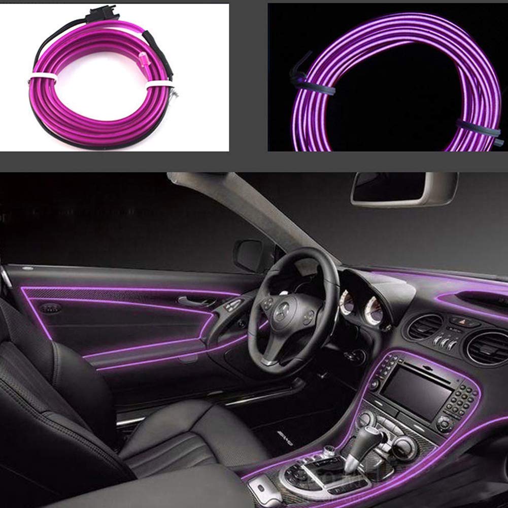 Abaldi Car Interior Led Lights El Wire (5M/16Ft, Purple)